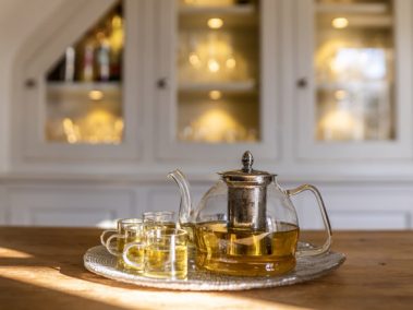tea tray and cabinets