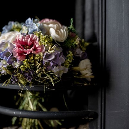 Decorative flowers in hearth